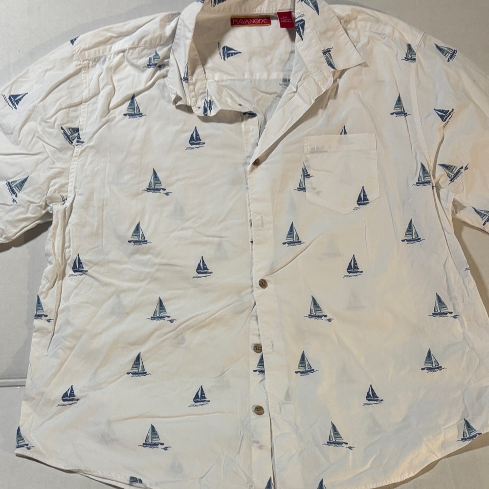 Nautical Print Casual Button-Down Shirt